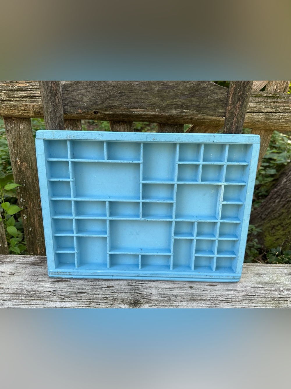 Vintage Blue Type Tray